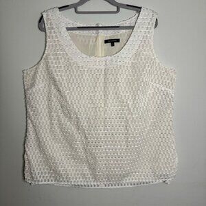 St. John Women's White Sleeveless Blouse Size XL
